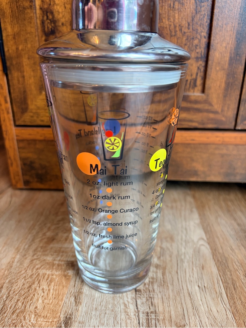 Stainless Steel-Topped Glass Cocktail Shaker - Clear/Metal